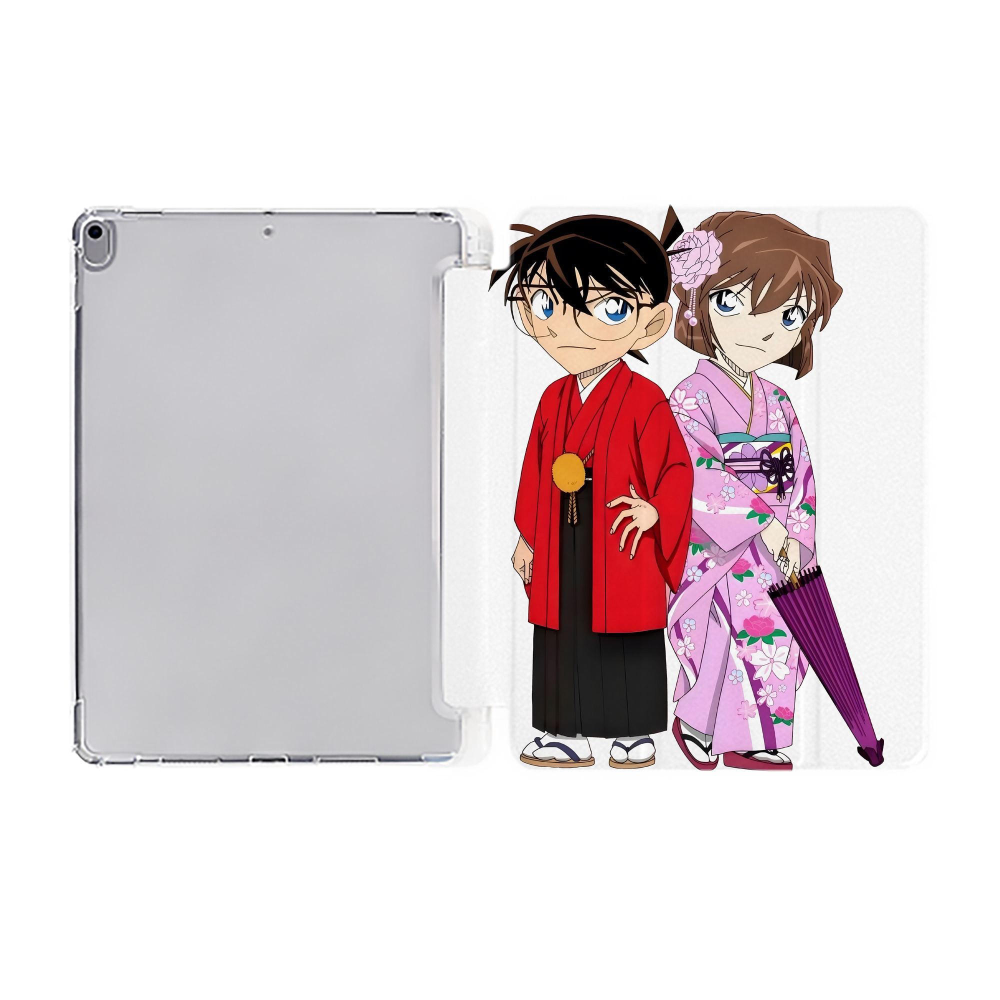 （画像用） 名探偵コナン 江戸川 コナン Detective Conan Conan Edogawa IPad ケース ペン収納付き 三つ折りスタンド PUレザー×シリコン 対応機種9.5/10.5/10.9インチ